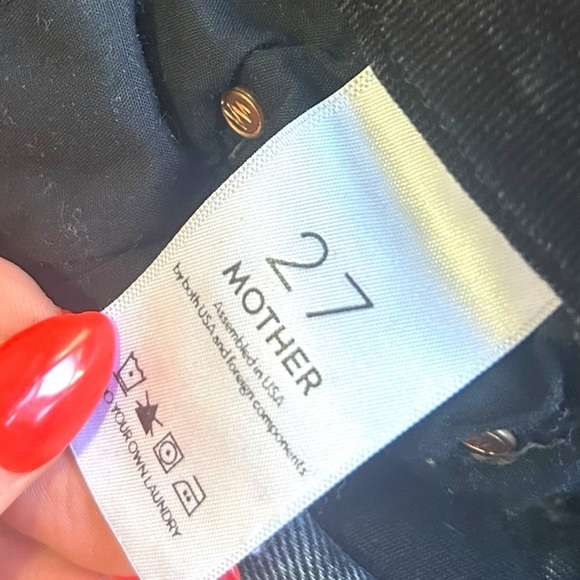 Mother The Looker Ankle Fray Size 27 Night Hawk Black Designer Denim - Picture 10 of 12